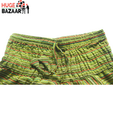 Green Striped Aladdin Harem Trouser for Yoga / Meditation for Men and Women