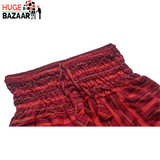 Red Striped Aladdin Harem Yoga / Meditation Trouser for Men and Women