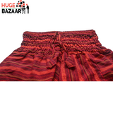 Red Striped Aladdin Harem Yoga / Meditation Trouser for Men and Women