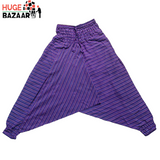 Purple Striped Aladdin Harem Trouser for Yoga / Meditation for Men and Women