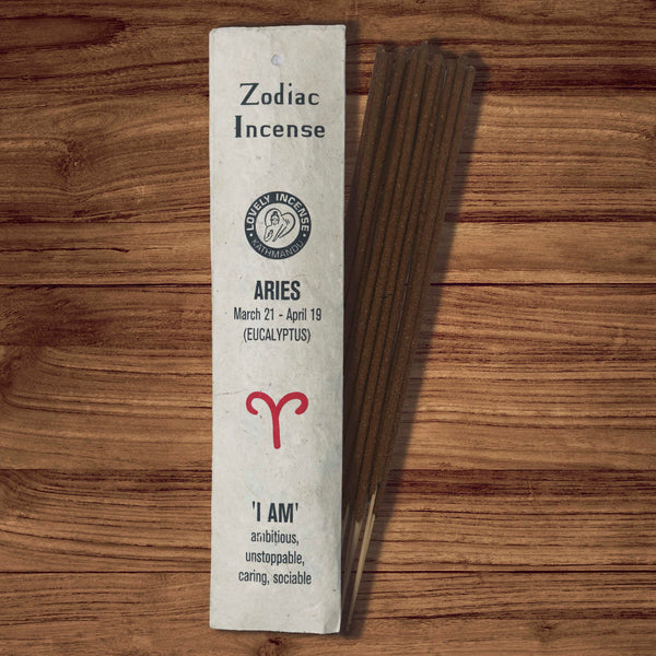 Aromatherapy Astrology Aries Zodiac Eucalyptus Incense-Pack of 15 Sticks