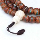 Antique Inlay Indian Bodhi Seed Japa Mala
