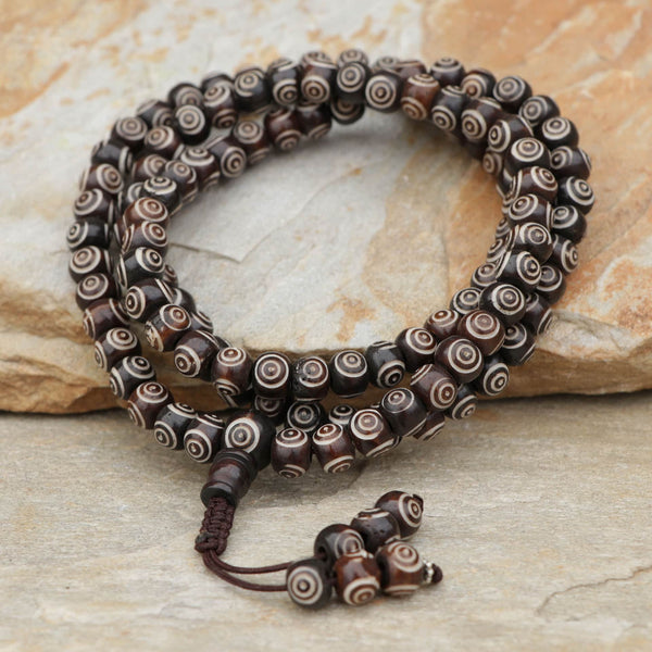 Carved Yak Bone Japa Mala