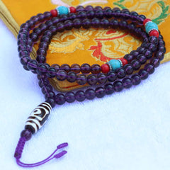 Imitation Amethyst Stone Yoga Mala