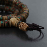 Skull Bead Inlaid Yak Bone Prayer Mala