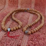 Natural One Eye Nepali Bodhi Seed Japa Mala With Tibetan Mantra Spacer