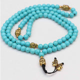 Turquoise Stone & Buddha Head Japa Mala