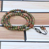 Dzi Unakite Stone Prayer Mala