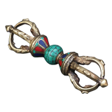Stone Inlaid Tibetan Brass Vajra / Dorje